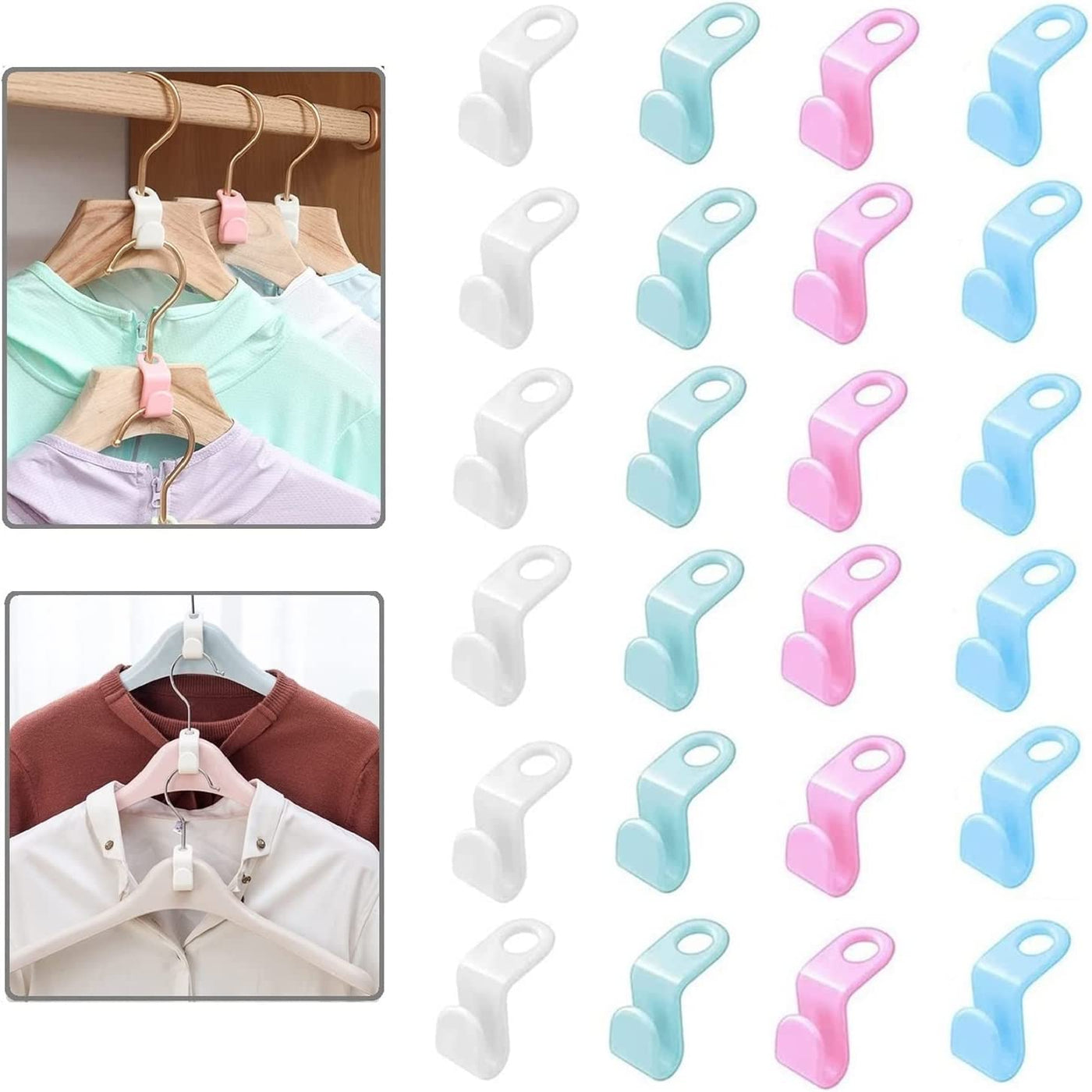 50 Pcs Clothes Hanger Connector Hooks