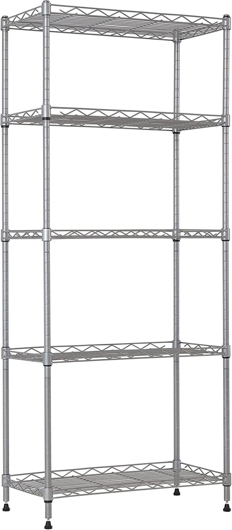 5-Shelf Wire Metal Storage Rack with Adjustable Shelves