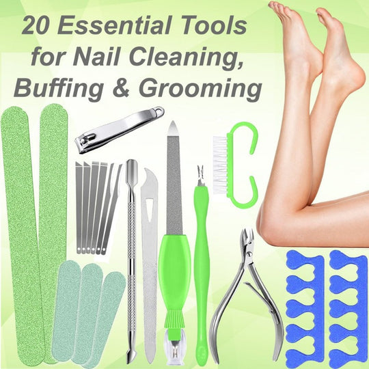  32-Piece Professional Pedicure Kit: 32 Pedicure Tools Supplies Set, Callus Remover with Foot File, Nail File Buffer, Feet Scrubber Dead Skin Remover, Foot Care Kit, Manicure Kit