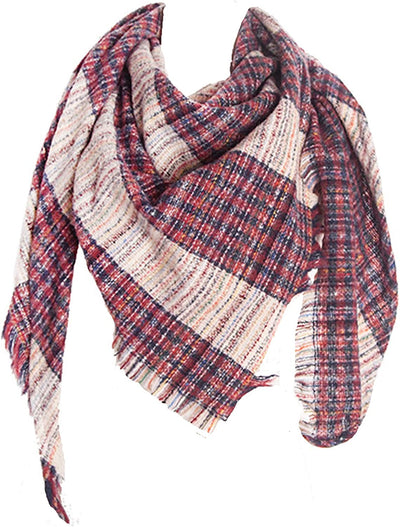 Women's Warm Scarf Triangle Plaid Shawl