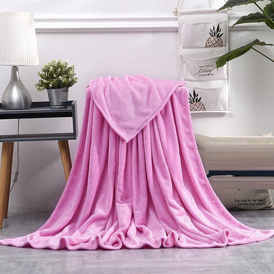 Super Soft Warm Solid Warm Micro Plush Fleece Blanket Throw Rug Sofa Bedding 