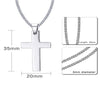 Stainless Steel Cross Pendant Chain Necklace for Men Women Jewelry Gift
