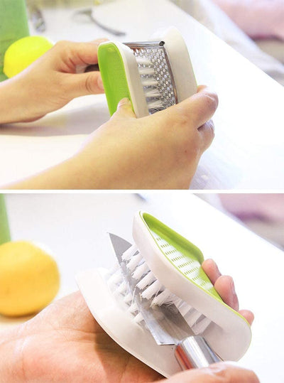 2Pcs Knife Cleaner Blade Brush