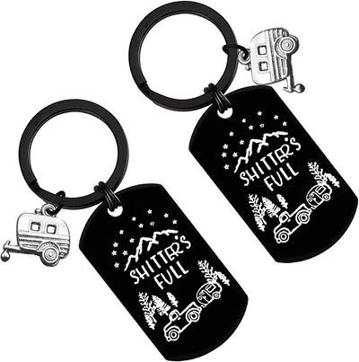 2pcs  Happy Camper RV Keychain Camping Gifts for Men Women Camper Trailer