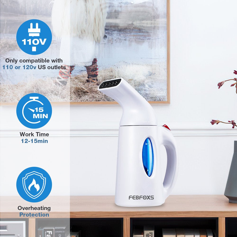 Steamer for Clothes,700W Portable Garment Steamer,Auto Shut-Off Function,Wrinkles/Steam/Soften/Clean/Sterilize,White