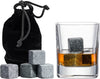 Set of 9 Grey Beverage Chilling Stones [Chill Rocks] Whiskey Stones for Whiskey and Other Beverages - in Gift Box with Velvet Carrying Pouch - Made of 100% Pure Soapstone - by Quiseen