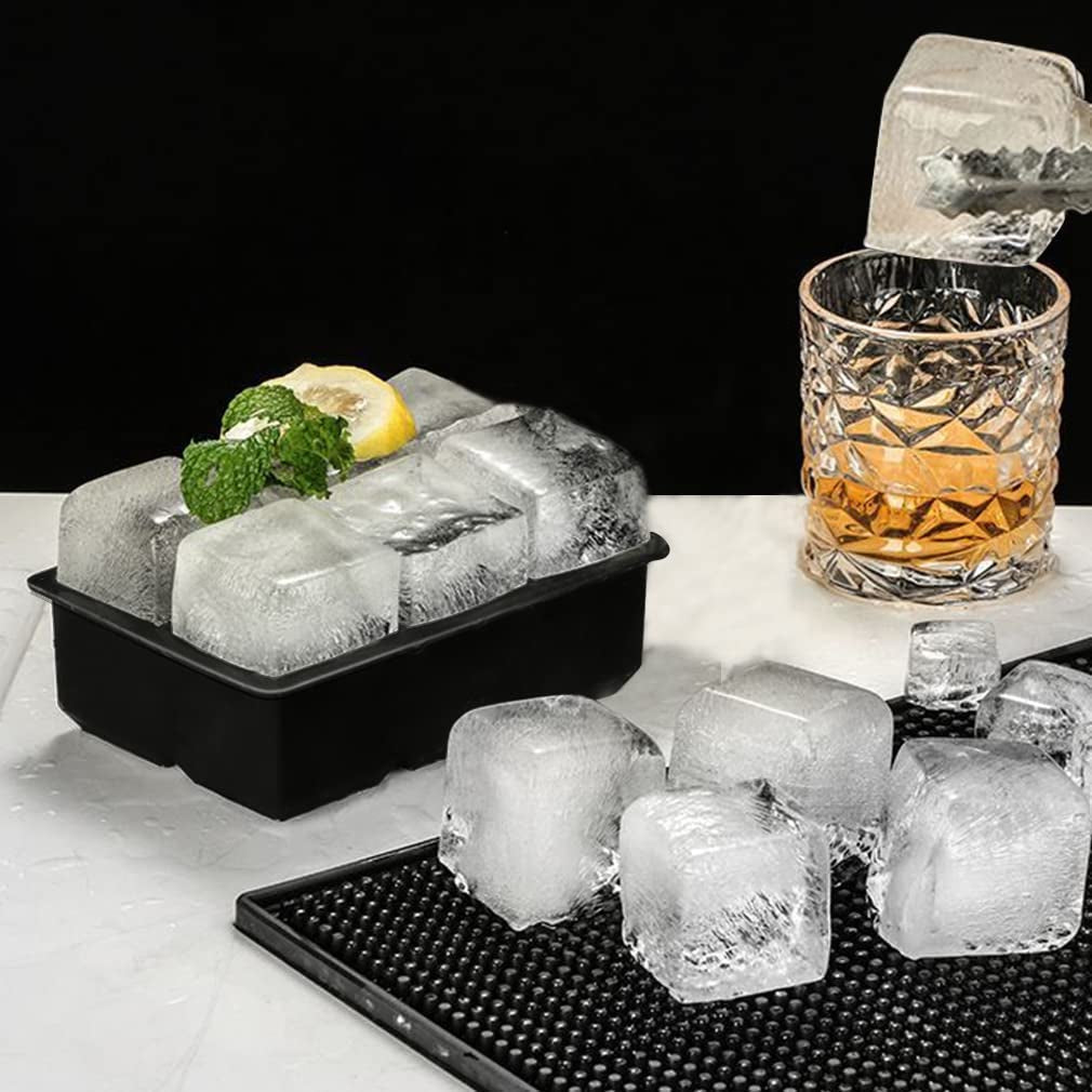 (Set of 2), Sphere Ice Ball Maker with Lid & Large Square Ice Cube Maker