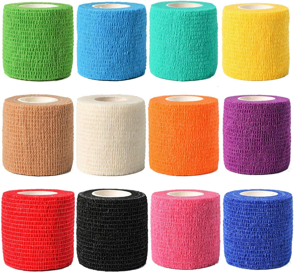 (12-Pack) 1” x 5 Yards | Self Adhesive Bandage Wrap