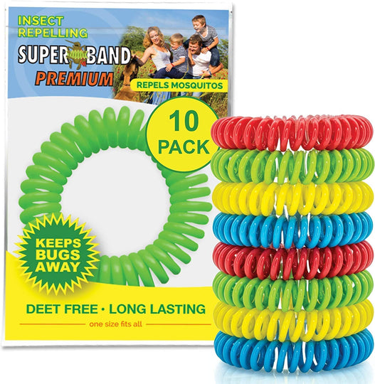 Superband Premium Insect Repellent Bracelet: Assorted Colors (10)