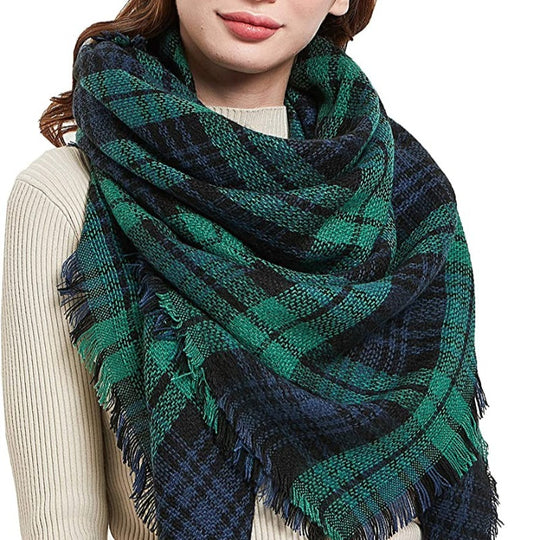 Women's Warm Square Plaid Scarf