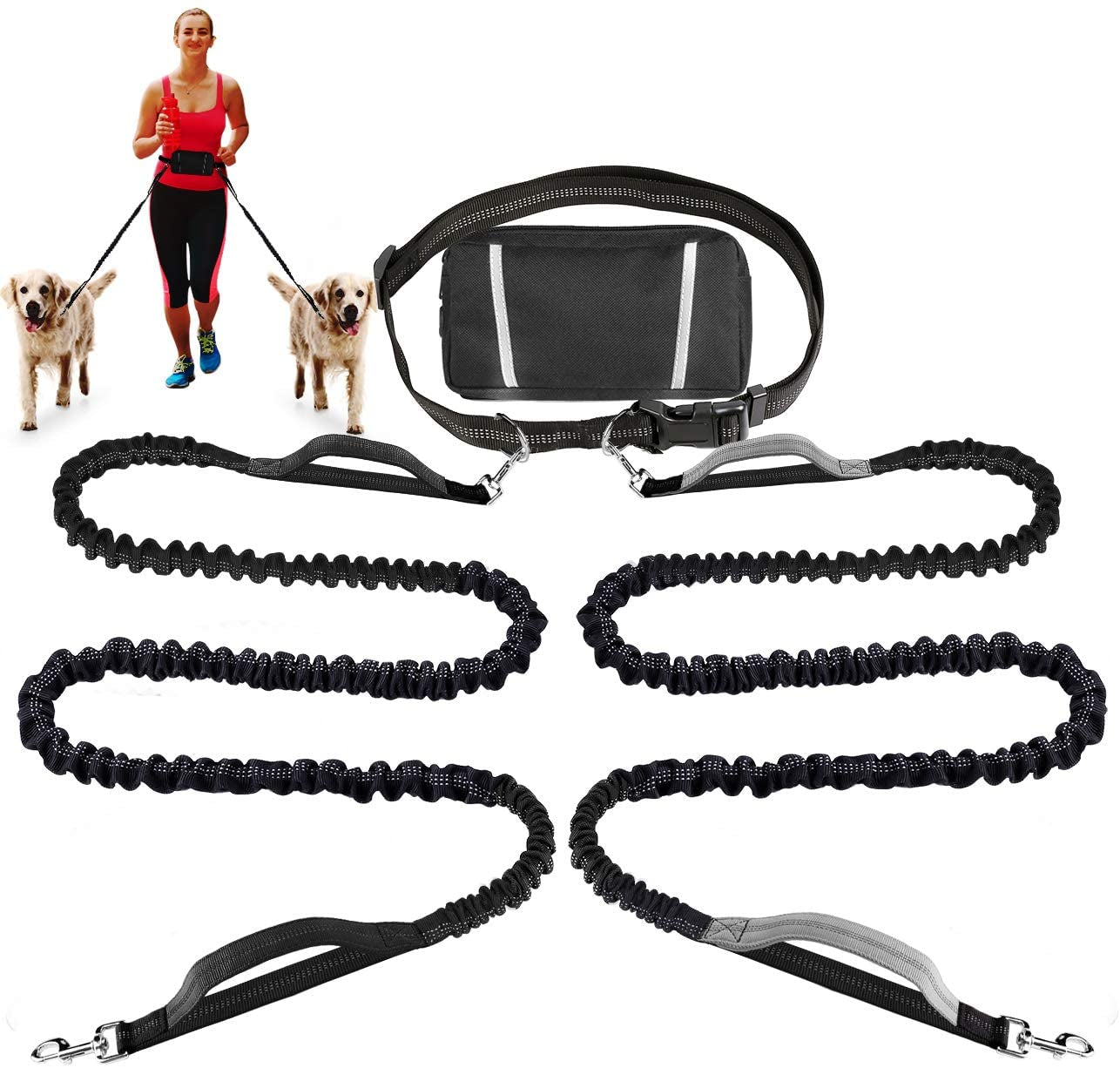 Hands Free Dog Leash for Running Walking Jogging Training Hiking