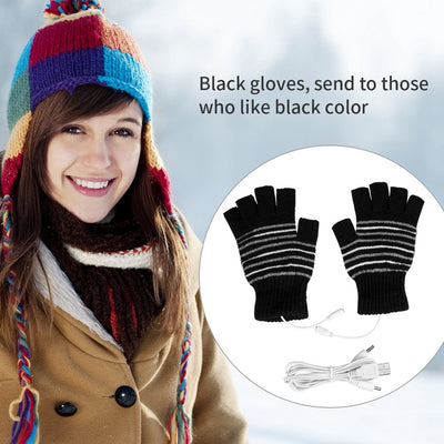 USB 5V Winter Warm Heated Gloves