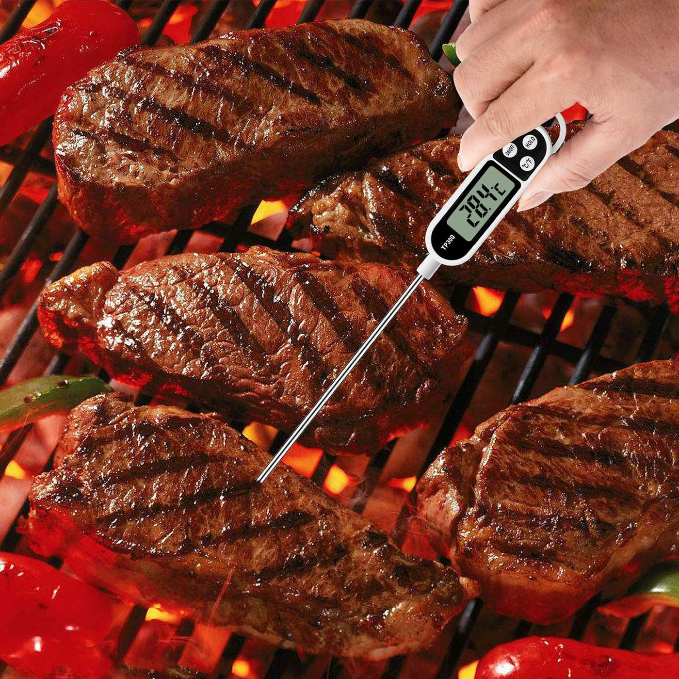 Digital Cooking Kitchen BBQ Grill Thermometer with Long Probe