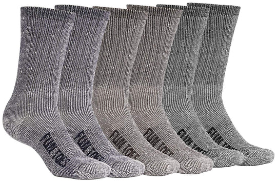6 Pack: Men's Lightweight Merino Wool Winter Socks