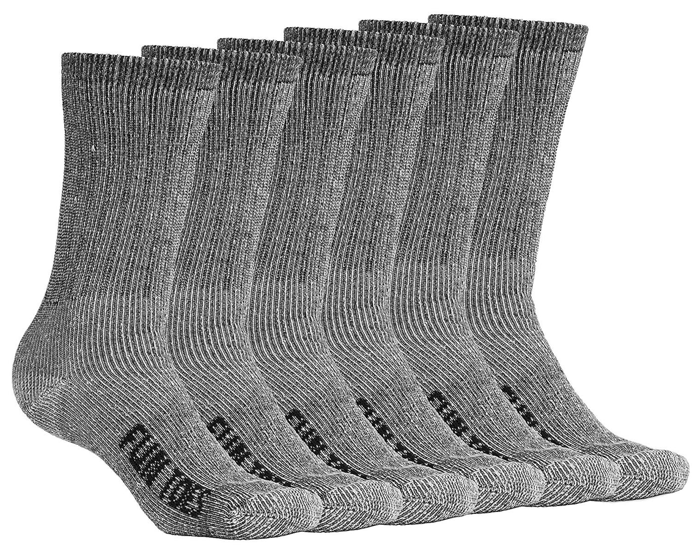 6 Pack: Men's Lightweight Merino Wool Winter Socks