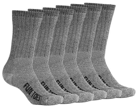 6 Pack: Men's Lightweight Merino Wool Winter Socks