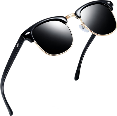 Classic Half Frame Sun Glasses with UV Protection & Polarized