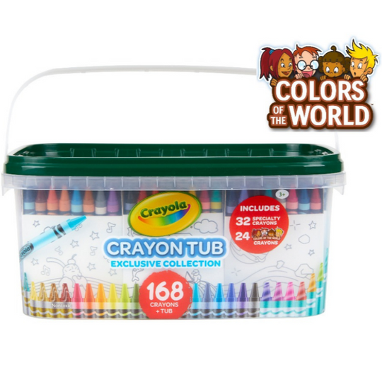 168 Piece Crayola Crayons and Storage Tub Set - Colors of the World Set