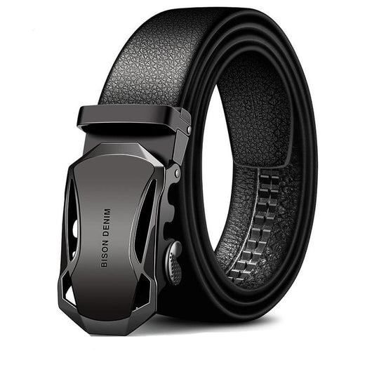 Men's Denim Leather Automatic Buckle Belt