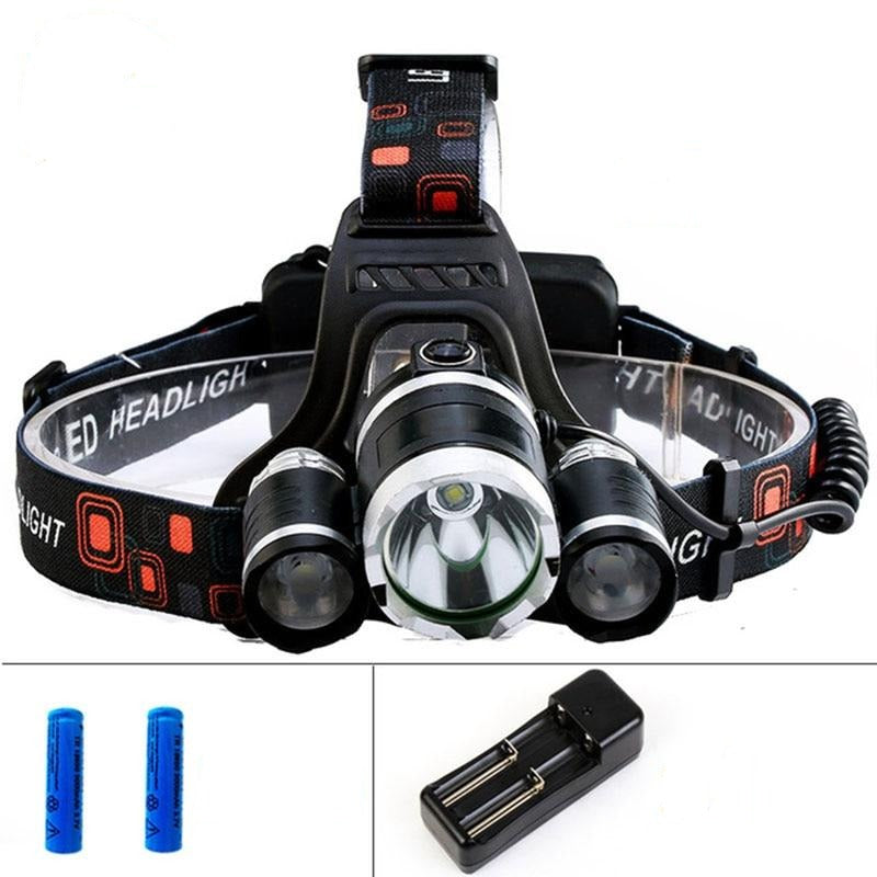 Rechargeable LED Headlamp With 4 Lighting Modes And Adjustable Headband