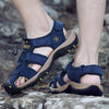 Men's Genuine Leather Sandals With Adjustable Velcro Closure