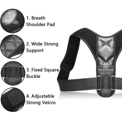 Unisex Adjustable Back Posture Corrector Brace Support Belt