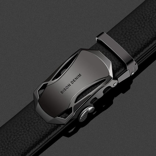 Men's Denim Leather Automatic Buckle Belt