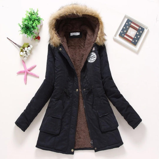 Women's Casual Warm Thick Hooded Parka Jacket