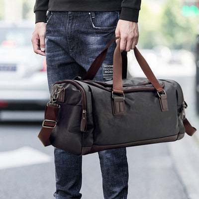 Leather Travel Duffel Bag