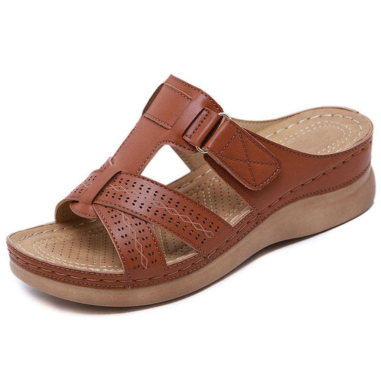 Women's Anti-Slip Summer Orthopedic Leather Wedge Sandals