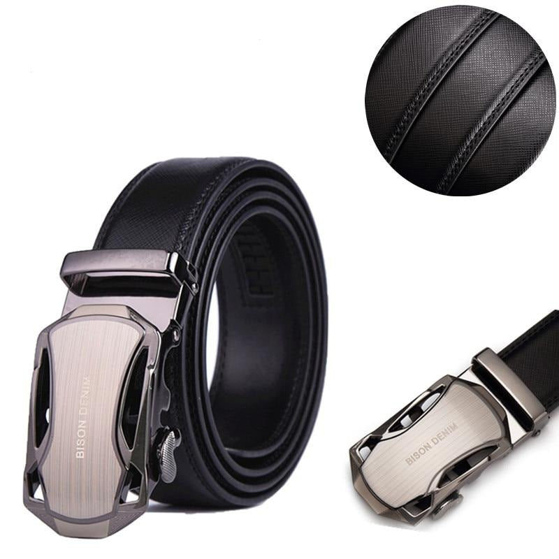 Men's Denim Leather Automatic Buckle Belt