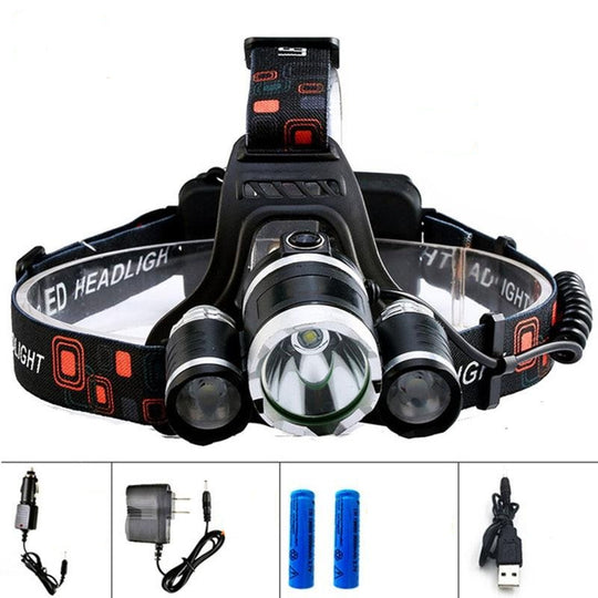 Rechargeable LED Headlamp With 4 Lighting Modes And Adjustable Headband