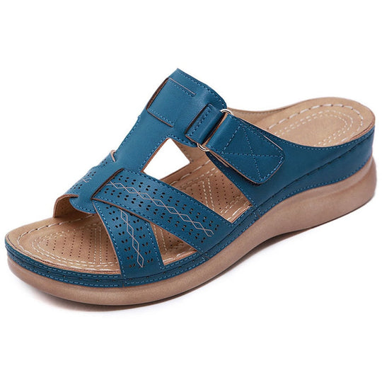 Women's Anti-Slip Summer Orthopedic Leather Wedge Sandals