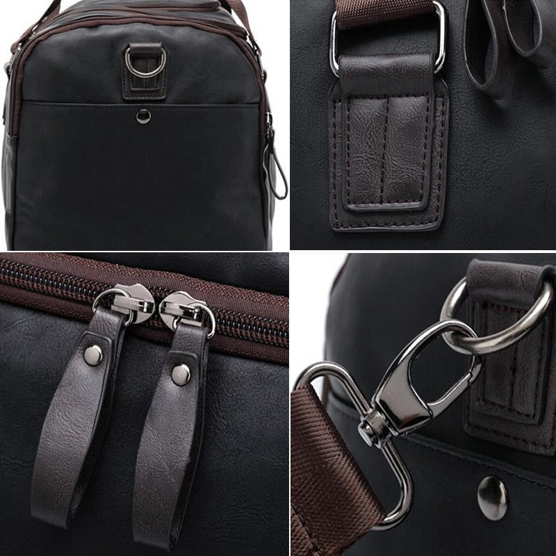 Leather Travel Duffel Bag