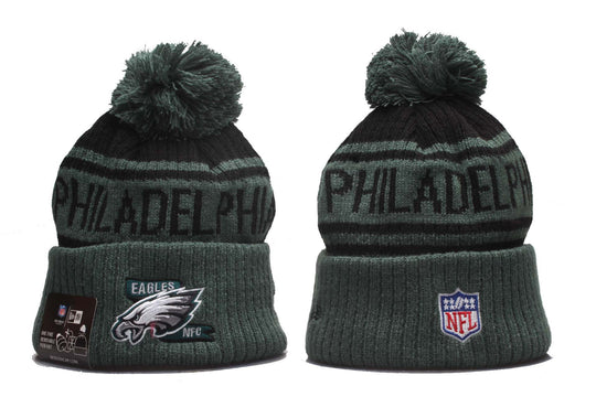 New Era Official NFL Sideline Sport Embroidered Cuffed Knit Hat with Pom