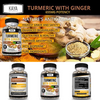 Turmeric Ginger Supplement - Vegan Joint Support with Ginger & Bioperine for High Absorption - 60 Capsule