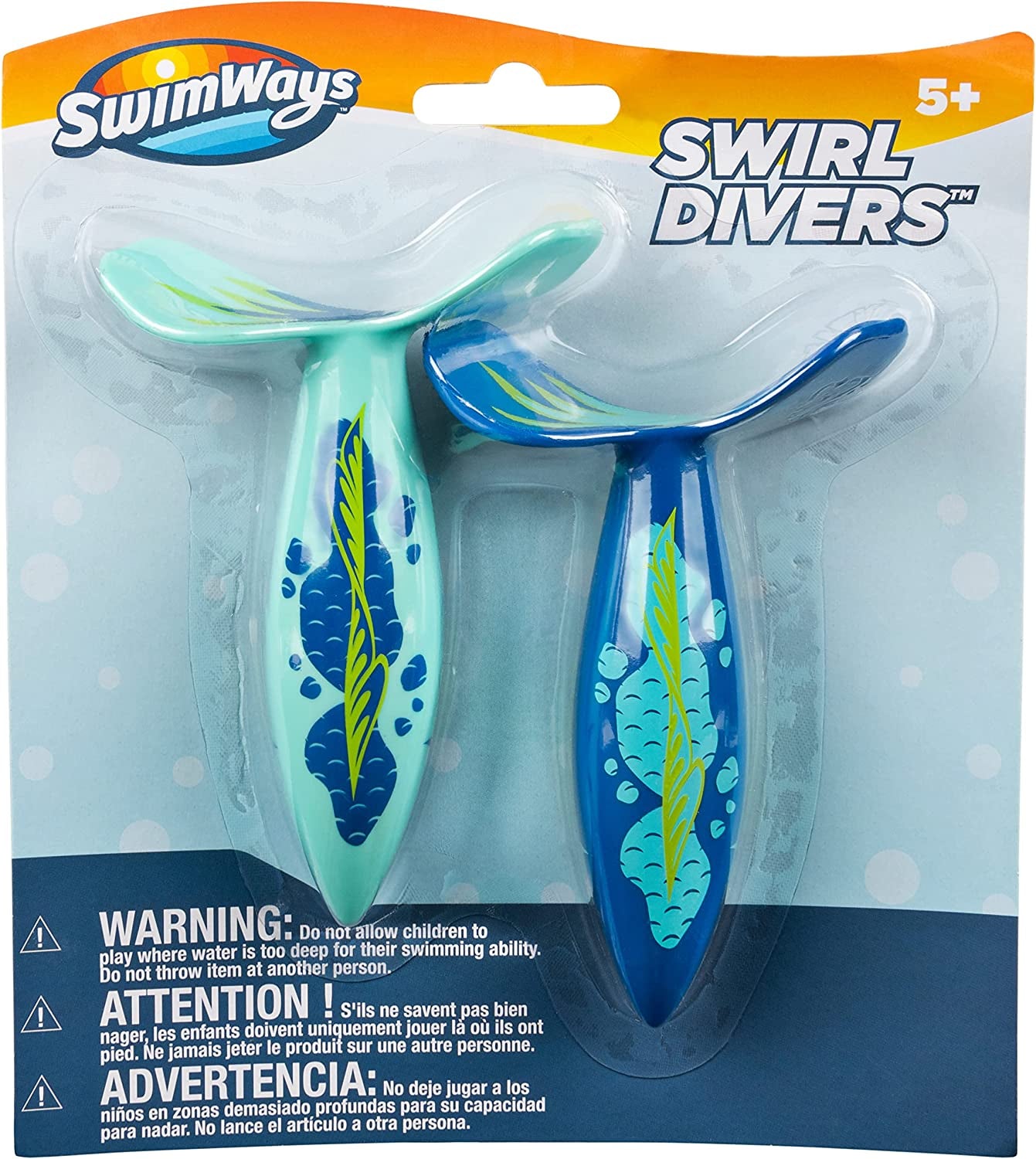  Swirl Divers Kids Fish-Shaped Pool Diving Toys (2 Pack)