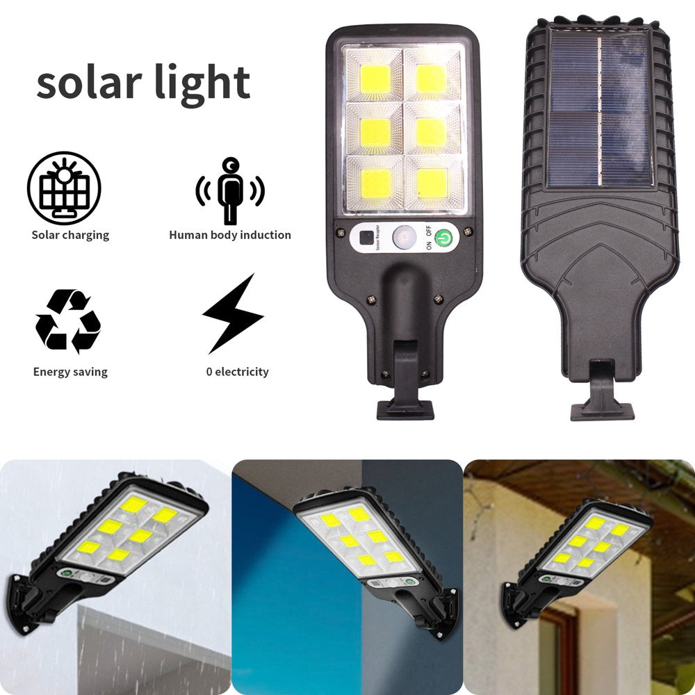 Solar Street Light Motion Sensor Lamp 600W Outdoor Solar Lamp Waterproof Parking Lot Wall Lights with Remote Control,2 PCS