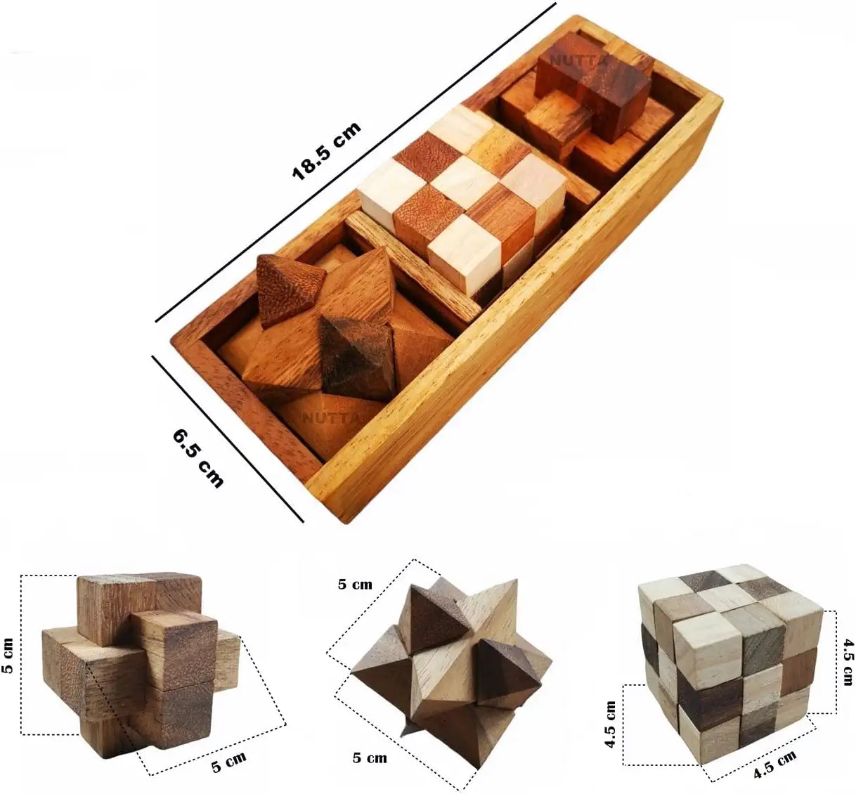 3 in 1 Set Wooden Games Brain Teaser Wooden Toy