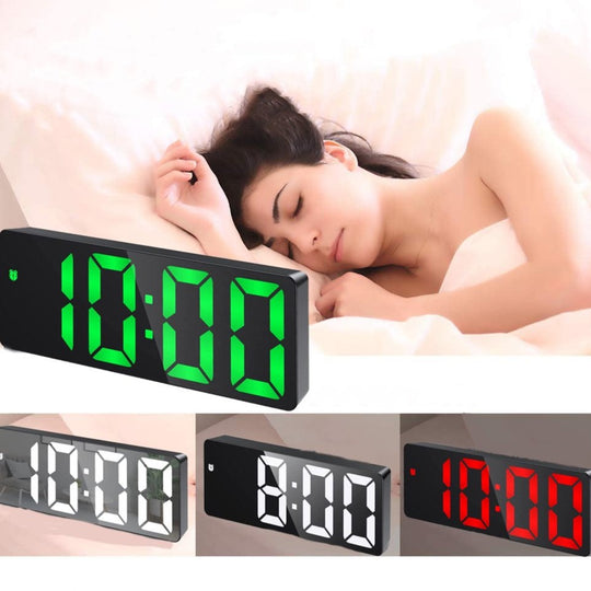LED Digital Alarm Clock with Temperature Display & Adjustable Brightness