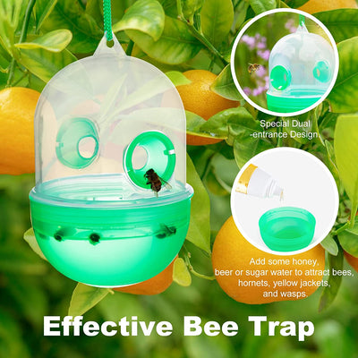  Wasp Trap Container 3 Packs Wasp Traps Outdoor Hangings Accessories for Yellow Jackets Hornets and Wasps, Bee Traps for Outside Component, Portable Wasp Killer