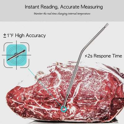 Digital Instant Read Meat Thermometers with Probe for Cooking and Grilling, Kitchen Timer, and Touchscreen LCD