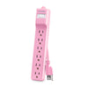 6 Outlet Surge Protector with 2 Ft Cord, Pink