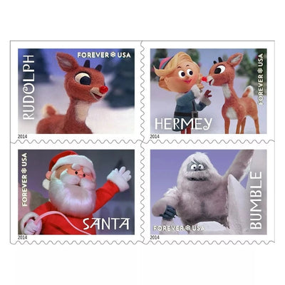 USPS Rudolph the Red-Nosed Reindeer Christmas First-Class Forever Stamps - Booklet of 20 Postage Stamps