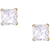 10kt Yellow Gold 5mm Square CZ Stud Earrings