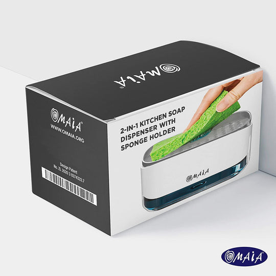 2-in-1 Kitchen Soap Dispenser with Sponge Holder 