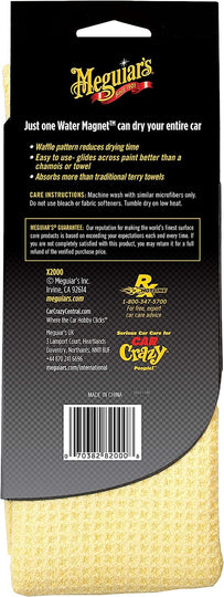 Meguiar's X2000 Water Magnet Microfiber Drying Towel, 1 Pack , Yellow , 22" x 30