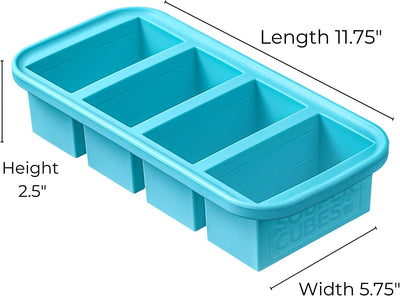 Souper Cubes 1-Cup Extra-Large Silicone Freezing Tray With Lid