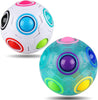 Set of 2 Rainbow Puzzle Ball Cube Magic Rainbow Ball Puzzle Bundle Stress Fidget Ball Brain Teasers