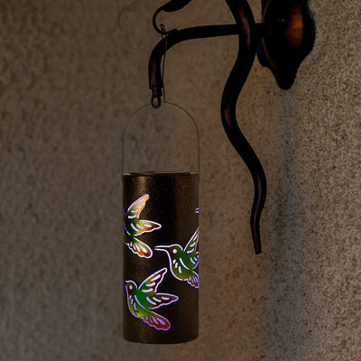 3D Solar Hummingbird Lantern, 2 Pack Solar Hanging Lantern Light for Patios 